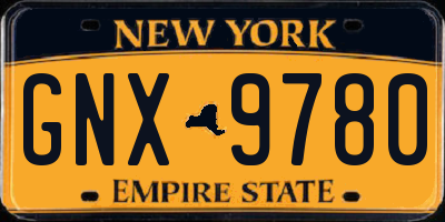 NY license plate GNX9780