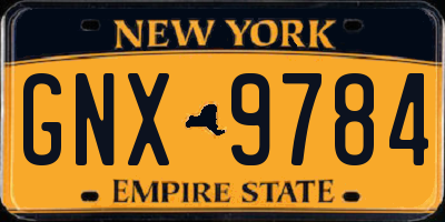 NY license plate GNX9784