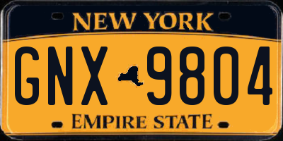 NY license plate GNX9804