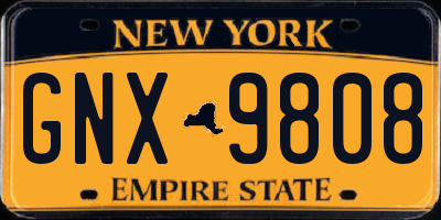 NY license plate GNX9808