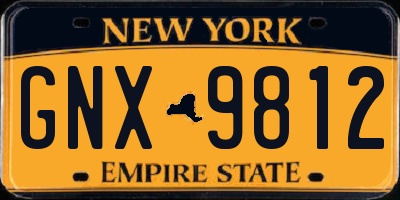 NY license plate GNX9812