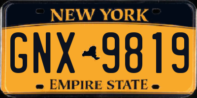NY license plate GNX9819