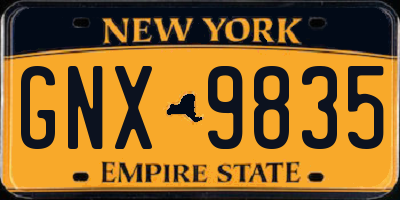NY license plate GNX9835