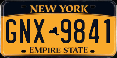 NY license plate GNX9841