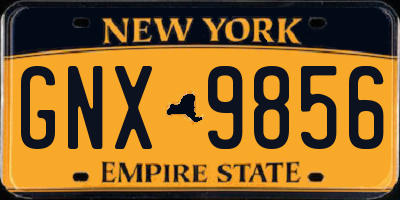 NY license plate GNX9856
