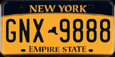 NY license plate GNX9888