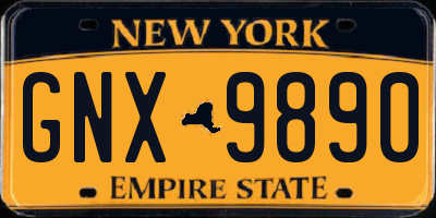 NY license plate GNX9890