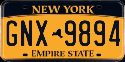 NY license plate GNX9894