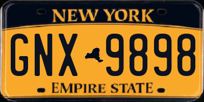 NY license plate GNX9898