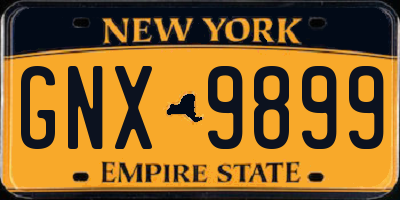 NY license plate GNX9899