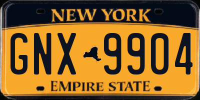 NY license plate GNX9904