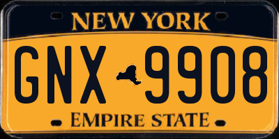 NY license plate GNX9908