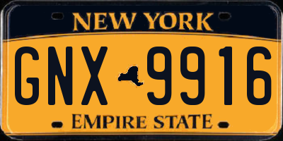 NY license plate GNX9916