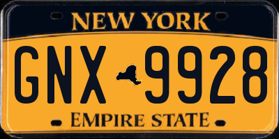 NY license plate GNX9928