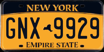 NY license plate GNX9929