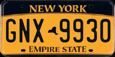 NY license plate GNX9930