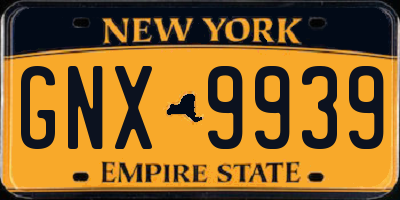 NY license plate GNX9939