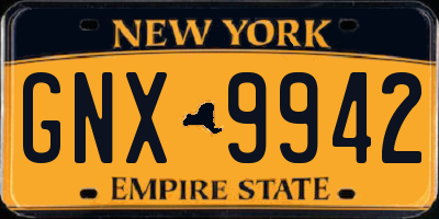NY license plate GNX9942