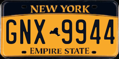 NY license plate GNX9944