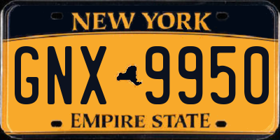 NY license plate GNX9950