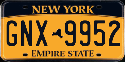 NY license plate GNX9952