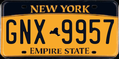 NY license plate GNX9957