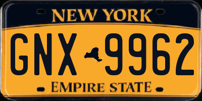 NY license plate GNX9962