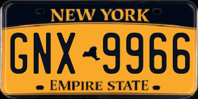 NY license plate GNX9966