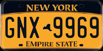 NY license plate GNX9969