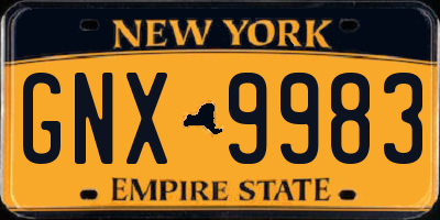 NY license plate GNX9983