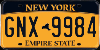 NY license plate GNX9984