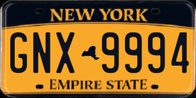 NY license plate GNX9994