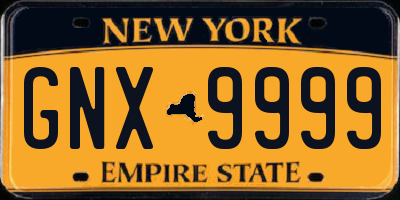 NY license plate GNX9999