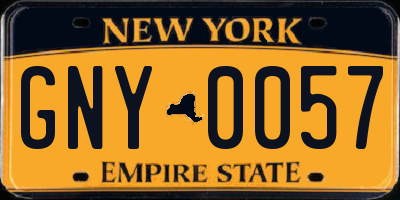 NY license plate GNY0057