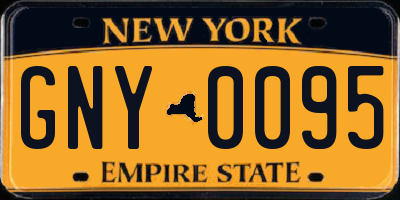 NY license plate GNY0095