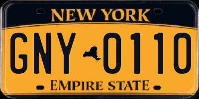 NY license plate GNY0110