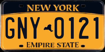 NY license plate GNY0121
