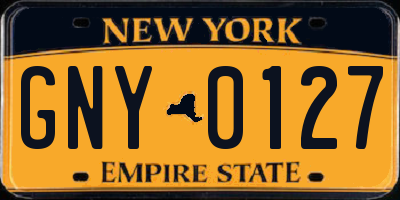 NY license plate GNY0127