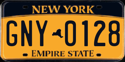 NY license plate GNY0128