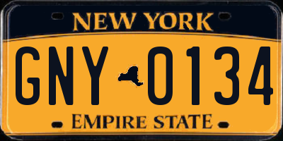 NY license plate GNY0134