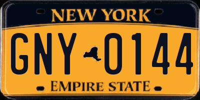NY license plate GNY0144