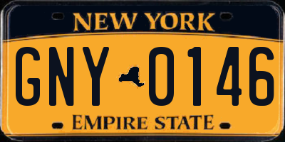NY license plate GNY0146