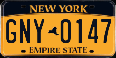 NY license plate GNY0147