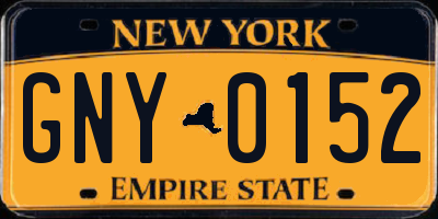 NY license plate GNY0152