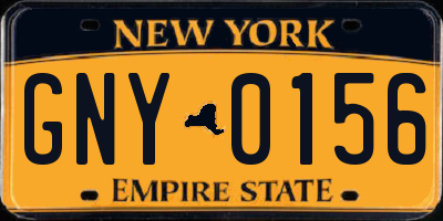 NY license plate GNY0156