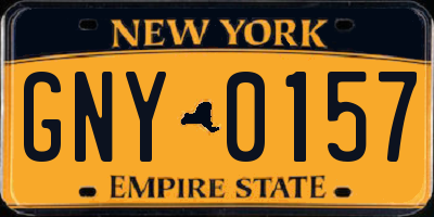 NY license plate GNY0157