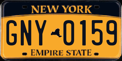 NY license plate GNY0159