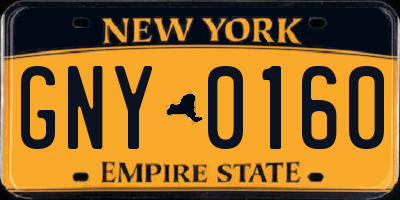 NY license plate GNY0160