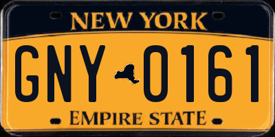 NY license plate GNY0161