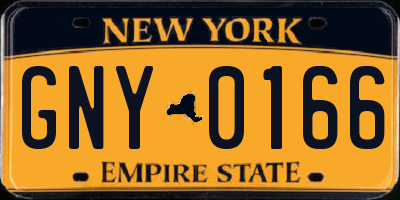 NY license plate GNY0166